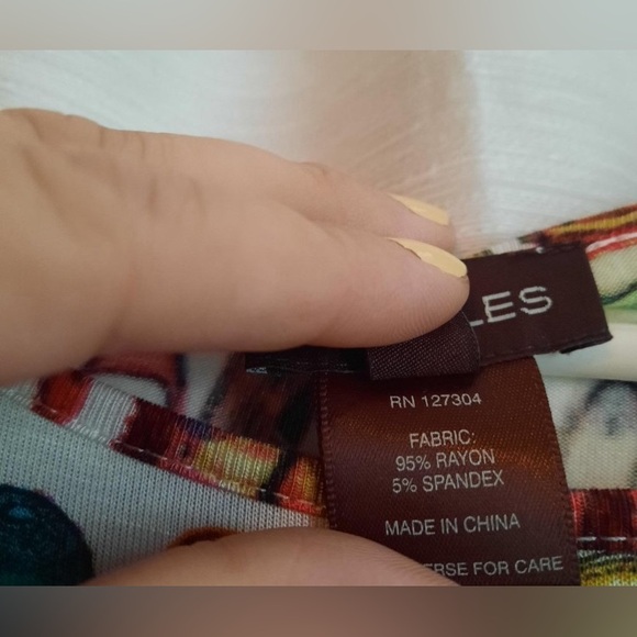 Multiples 3/4 Sleeve Shoe Pattern Tunic/Mini Dress Medium - Picture 8 of 9